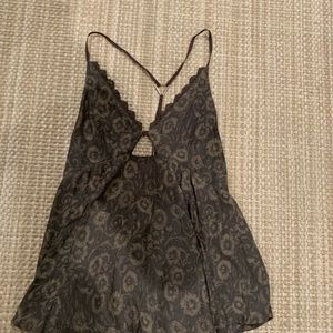 Free people gray detailed cut out top